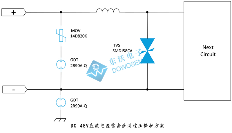 DC 48V直流電源雷擊浪涌過(guò)壓保護方案.jpg